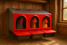 NIDO TRIFAMILIARE PER GALLINE OVAIOLE - PER UOVA DA INCUBATRICE - ORIGINALE