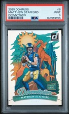 2025 PANINI DONRUSS DOWNTOWN #6 MATTHEW STAFFORD PSA 9