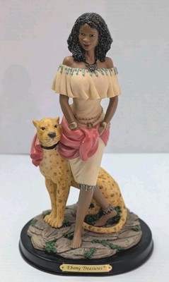 Vintage Ebony Treasures Figurine Beautifully Dressed Lady with 