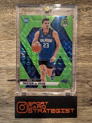 Panini Mosaic 2024-25 Tristan Da Silva Rookie /10 Green Prizm Orlando Magic PSA