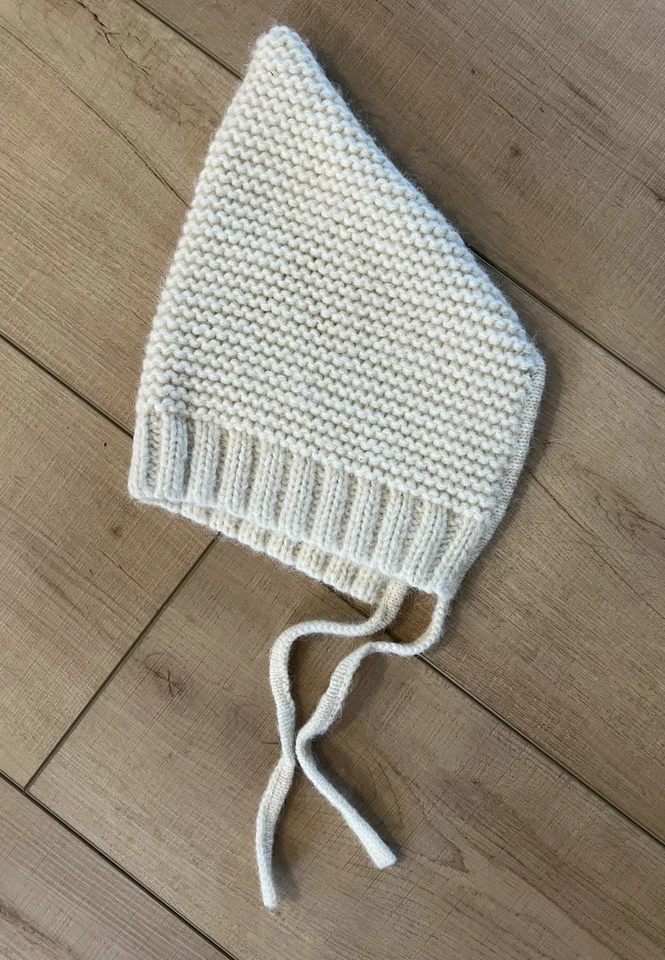 Sombrero de bebé Hanna Andersson alpaca elfo gnomo tejido marfil - talla PEQUEÑA Foto 4 de 4