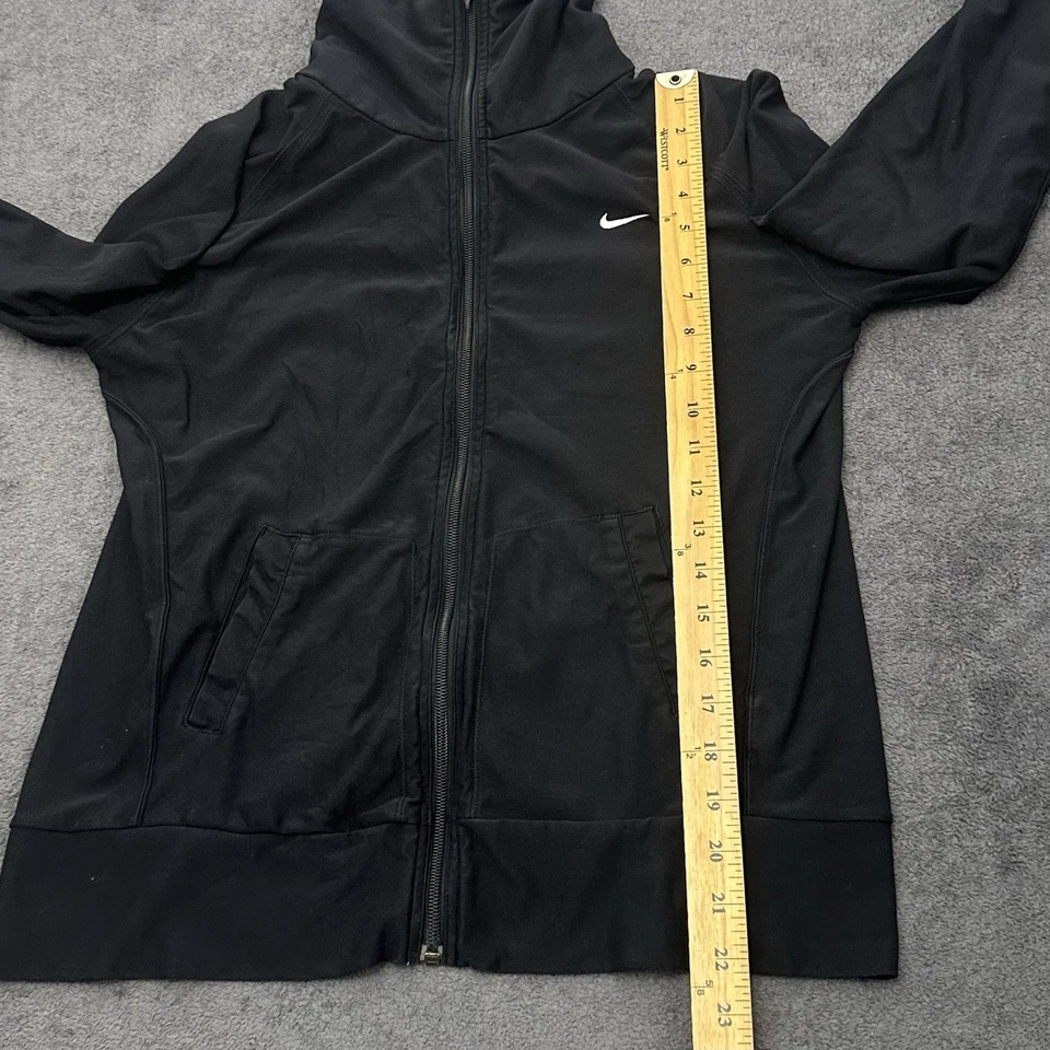 Chaqueta deportiva Nike vintage y2k cremallera para mujer mediana negra ropa deportiva correr Foto 3 de 4
