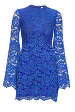 Alexis Lace Mini Dress Bell Sleeve Small