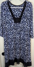 Simply Vera Vera Wang Ladies’ Navy, Black & White V-Neck Dress Size XL