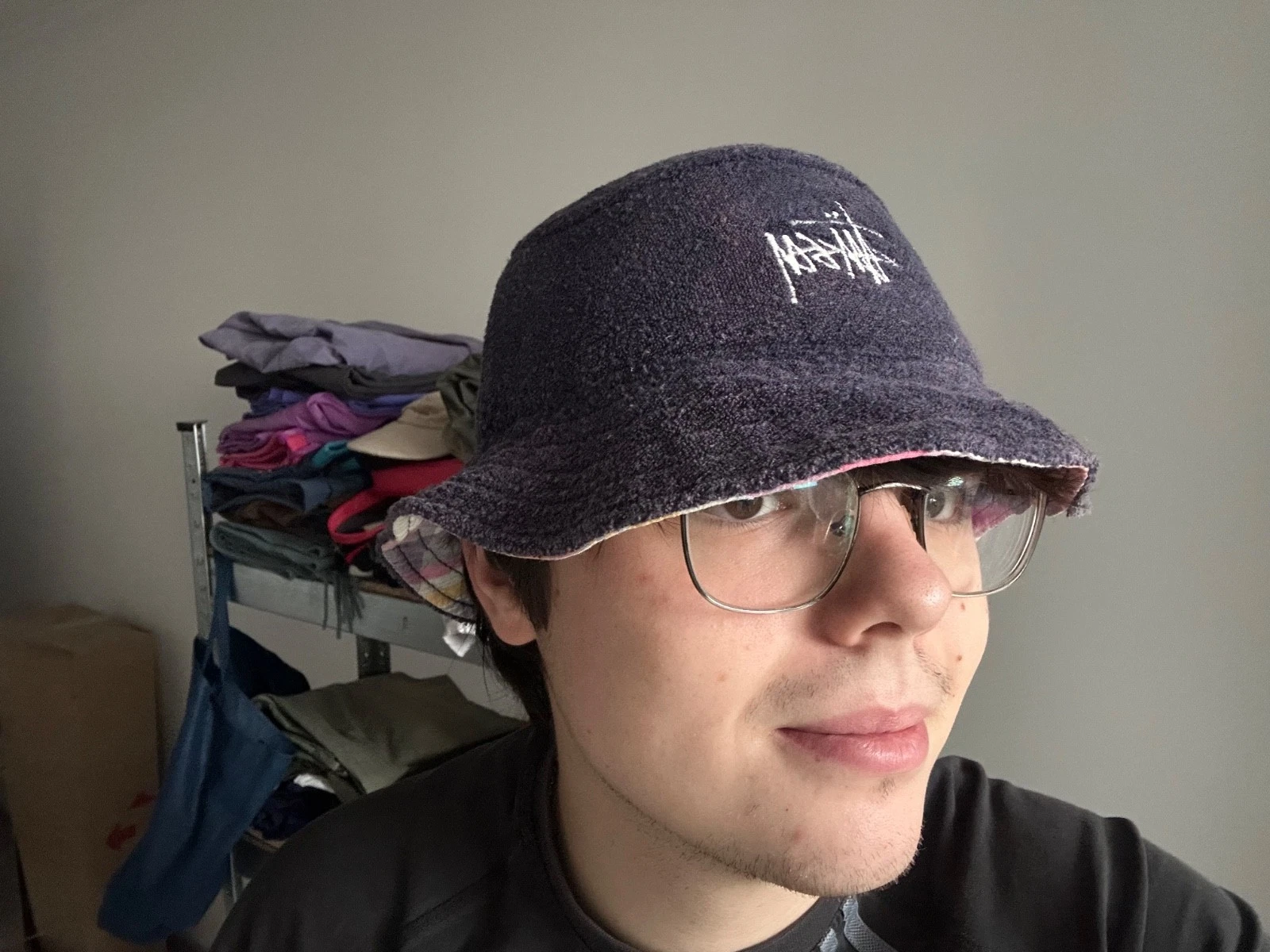 Vintage Stüssy Reversible Bucket Hat Terry Cloth/Plaid Multicolor Rare