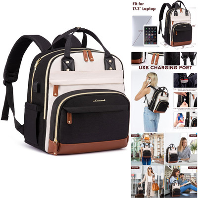 Schulrucksack Damen 17 Zoll Wasserdicht Anti Diebstahl Laptopfach