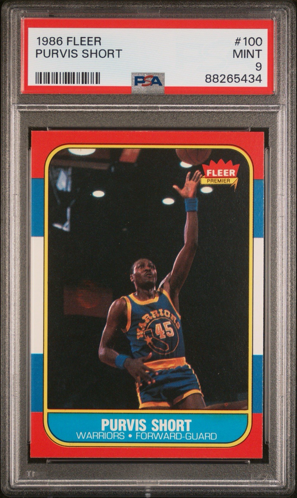 1986 Fleer Basketball #100 Purvis Short PSA 9