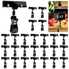 Sign Clips for Display: 50 Pack Plastic Sign Holder Clips for Retail, Double ...