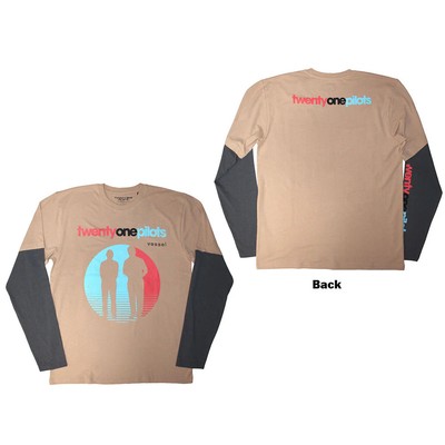 Twenty One Pilots Lagenlook Langarm T-Shirt: Gefäß (grau & sand)