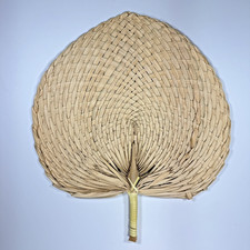 Old Fashioned Traditional Natural Palm Hand Woven Fans 25 Piece Lot