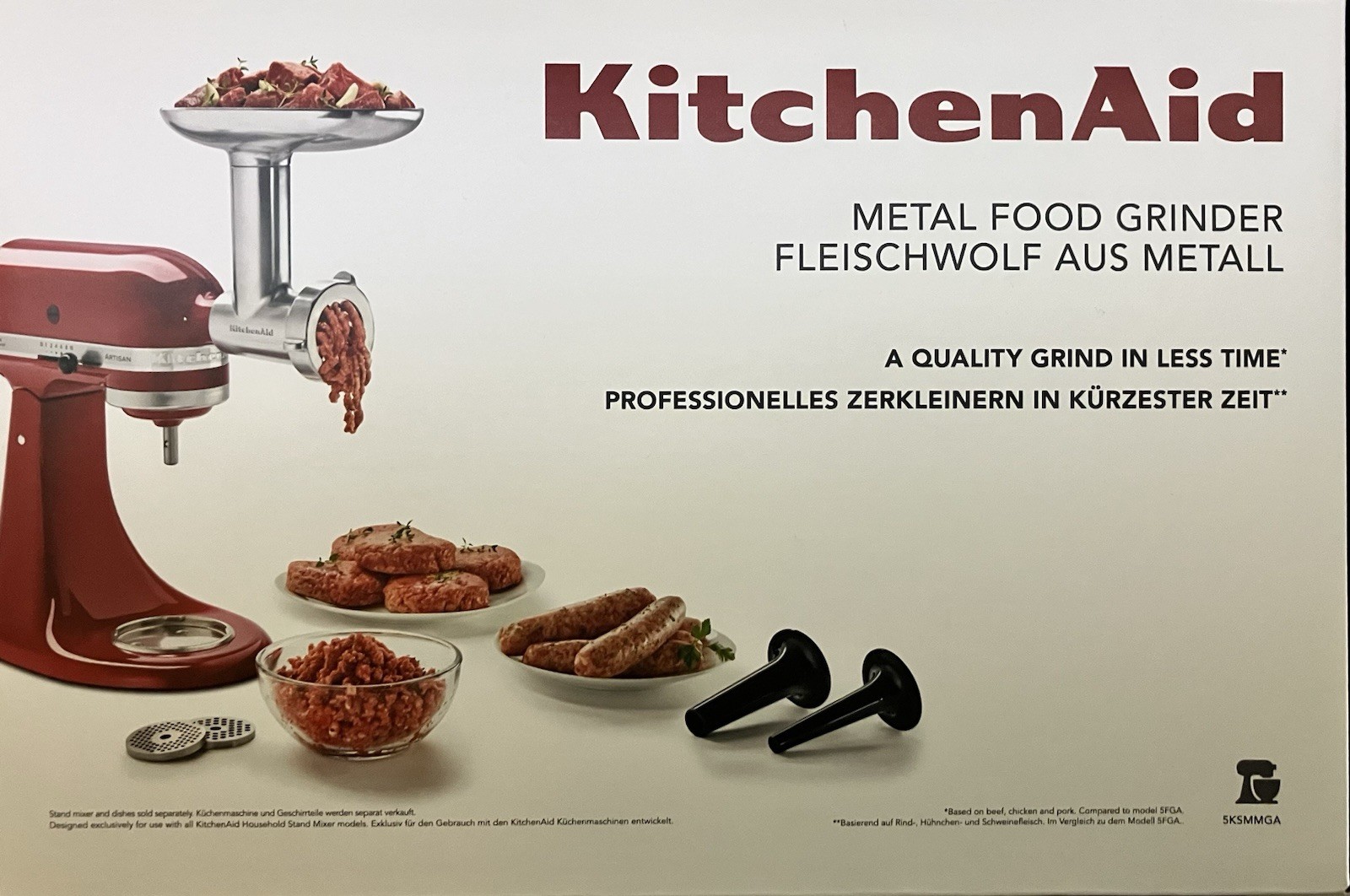 KitchenAid 5KSMMGA Tritacarne in metallo per impastatrice/robot da cucina