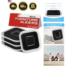 Furniture Sliders for Carpets 4 Pack Heavy Duty Moving Pads Anti-Slip Groove