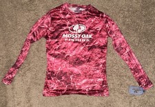 Mossy Oak Fishing Shirt Womens Sz. M Pink Camo Nwt Polyester. Free Shipp