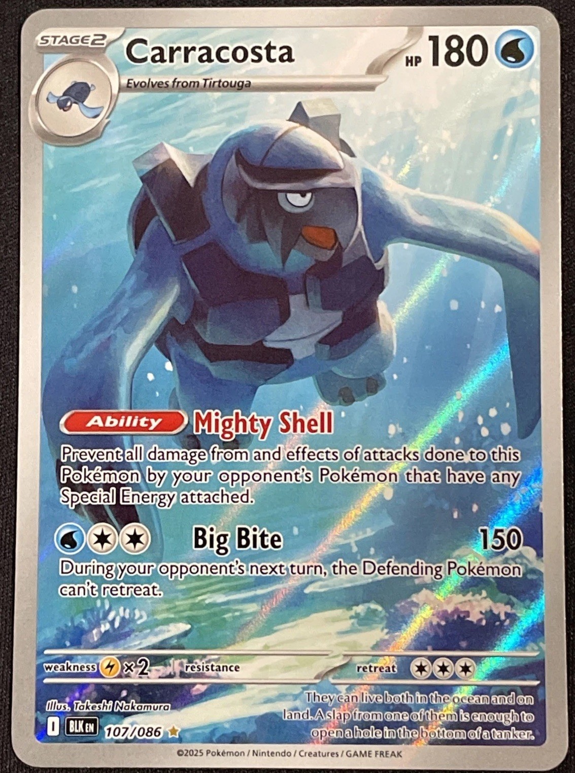 Carracosta 107/086 Pokemon SV Black Bolt Illustration Rare Card NM Condition