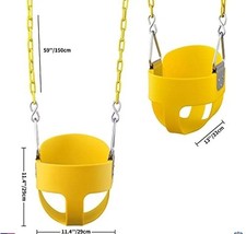 Heavy-Duty High Back Half Bucket Toddler Swing Seat with Coated Swing Chains
