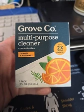 Grove Co. Multi-Purpose Cleaner Concentrate Orange & Rosemary 2 Pack 1oz NIB