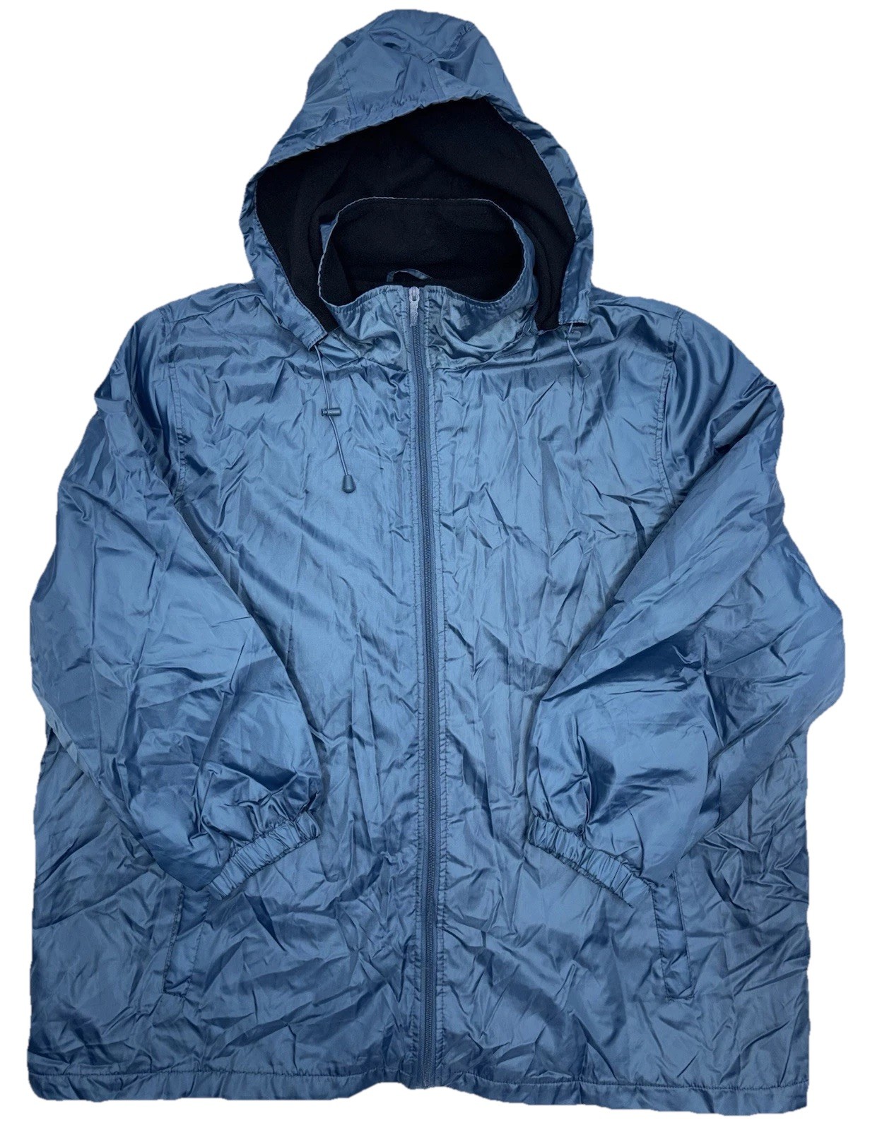 TOTES Men Size 2XL Fleece Lined Blue Windbreaker Rain Jacket