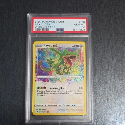 2020 POKEMON SWORD & SHIELD VIVID VOLTAGE #138 RAYQUAZA PSA 10