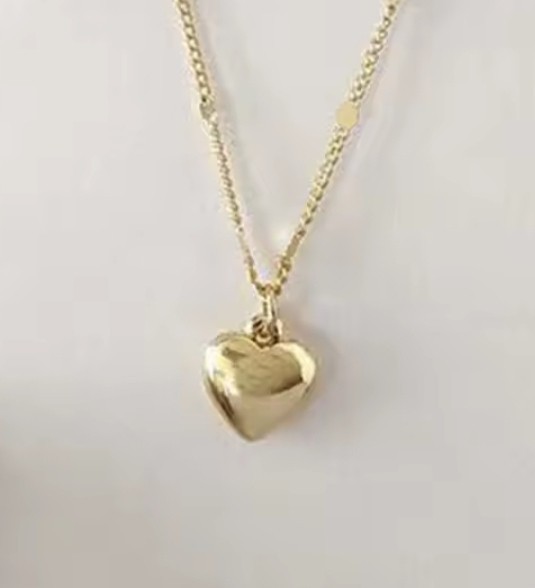 NEW Simple Cute Gold Coloured Love Heart Necklace Fashion Statement Jewellery
