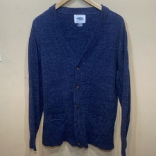 OLD NAVY Cardigan Men's XL Blue Button Up Sweater Grandpa Kirt Cobain Pockets T5