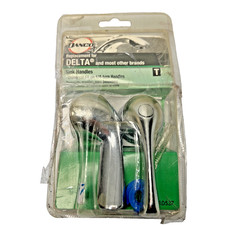 Danco 2-Pack Chrome Lever Bathroom Sink Faucet Handle 10537 Delta Universal 1/4