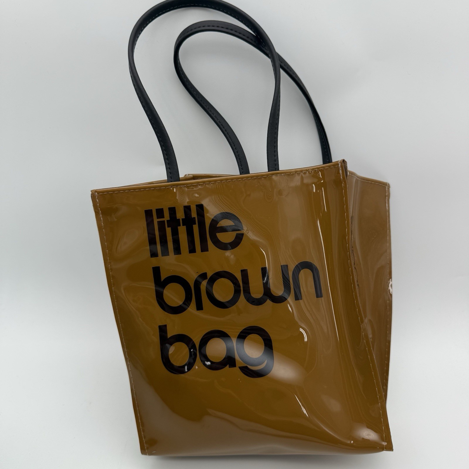 Bloomingdale's Little Brown Bag Small Vinyl Top Handle Satchel Shopping Tote Bag