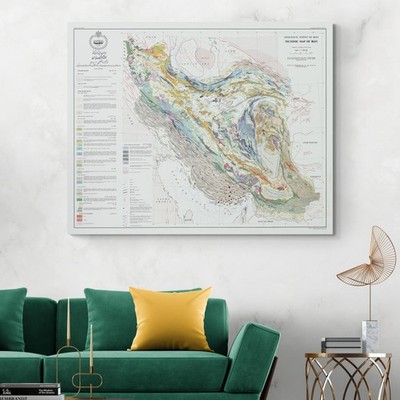 1973 Geological Map of Iran   Oil Fields & Geological Features Cartography
