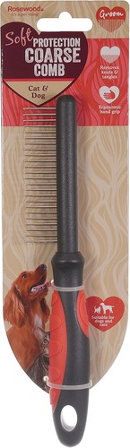 Rosewood Soft Protection Coarse Comb for Dogs & Cats One Size, grey and orange - Picture 1 of 4