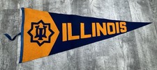 c. 1920s University of Illinois Wool Felt Pennant – Kaufman’s Champaign 34” Rare