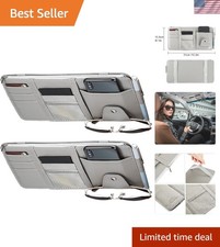 2 Packs Car Sun Visor Pocket Organizer For Car Truck Car Visor Storage Pouch...