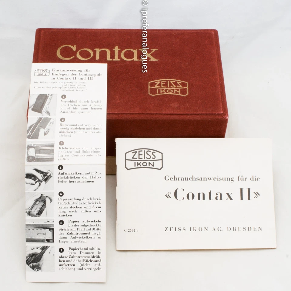Zeiss Ikon Contax II Caja Roja e Instrucciones Casi Como Nuevo ¡Cápsula del Tiempo! Foto 2 de 4