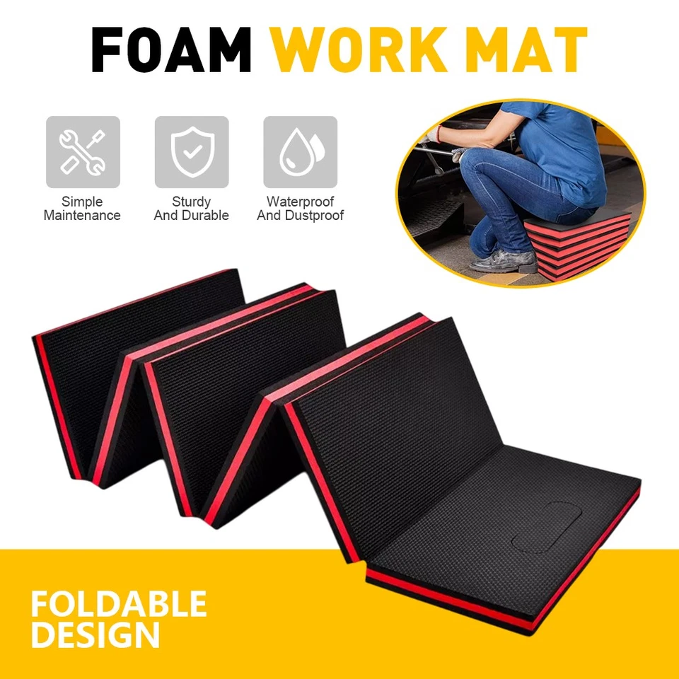 AUXITO 3 in 1 Folding Garage Mechanics Eva Foam Work Mat Water & Oil Resistant Creeper
