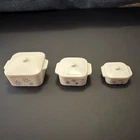 Vtg Barbie Corning Ware Casserole Set 6 Pieces Starburst Hostess Cook Ups 1960s
