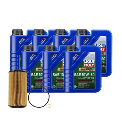 7L Liqui Moly RaceTech GT1 10W-60 Mahle Oil Change Kit for BMW M5 2000-2003