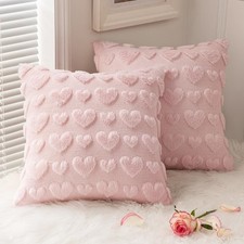 MIULEE Valentines Pillow Covers 18x18 Inch 18" x Pack of 2 , Light Pink