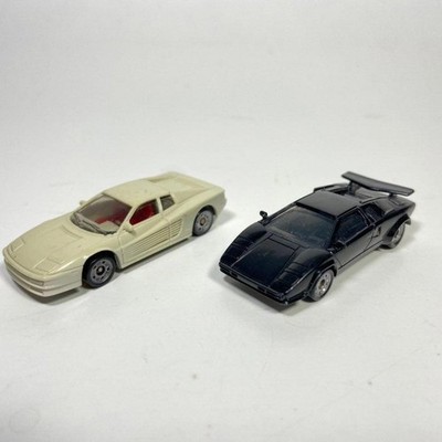 1:87 1989 Monogram Models Inc Mini Plastic Lamborghini & Ferrari Cars