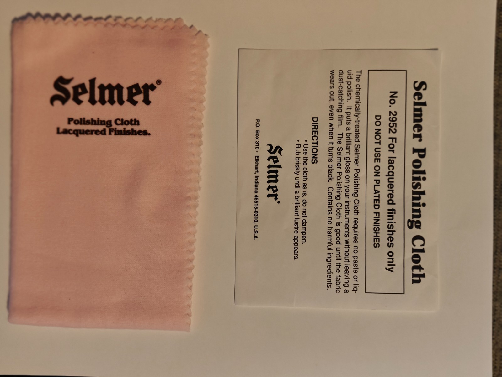 Saxophone Selmer Polishing Cloth and Swab