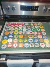 Lot of 62 National Threshers Assn, Antique Machinery Pinback Buttons, Mostly Oh.
