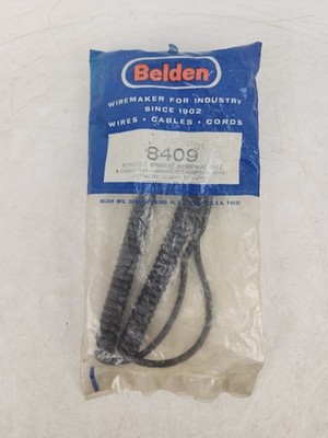 Vintage Unused belden 8409 Microphone Coiled Cable 4 Conductor