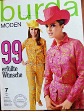 vecchio quaderno moda Burda edizione 7 del 1967, completo di istruzioni + ritagli