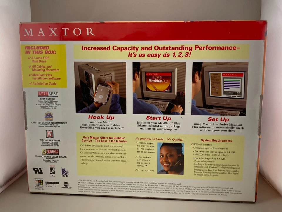 MAXTOR 8.4GB DiamondMax 3.5" EIDE Hard Drive Kit K0188400D Brand New Sealed - Image 4 of 4