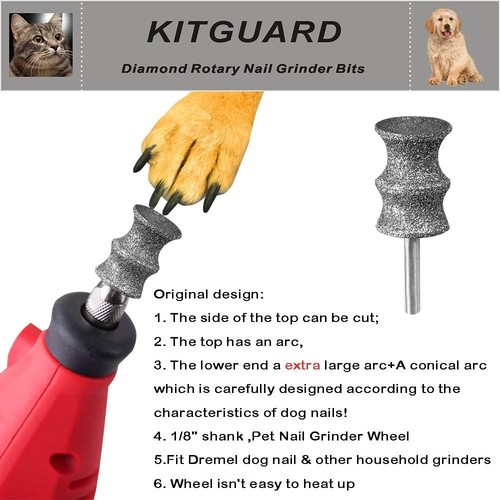 Attacco smerigliatrice professionale per cani - punte diamantate da 1/8" per razze più grandi - Foto 4 di 8