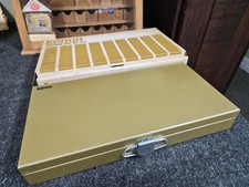 Kenco Metal Individual Slide File Case Model 500 Holds w/Box Vintage Made In USA