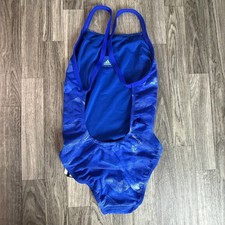 Adidas Infinitex Blue Chevron One-Piece Swimsuit 30 D34 Chlorine Resistant NWT