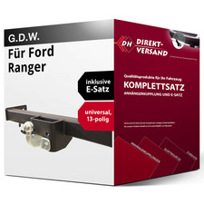 Für Ford Ranger Typ ET (G.D.W.) Anhängerkupplung starr + E-Satz 13pol universell