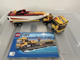 LEGO City 4643 Power Boat Transporter Complete Set 254pc both manuals. 