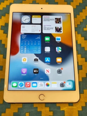 Apple iPad mini, 4. Generation, 128GB, WiFi, Weiß & Silber, Model A1538 - Bild 1 von 4