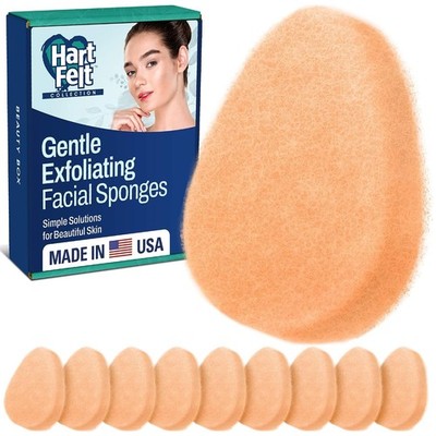[10 Pack] Gentle Exfoliating Facial Sponge for Face - Daily Cleansing Face Scrub