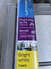Philips UniversalFit LED T8/T12 Tube Light Bulb 16W 3000K Bright White 2 Pack
