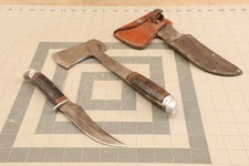 Vintage Western L10 Camp Hatchet and L39 Knife combo with Leather Sheaths